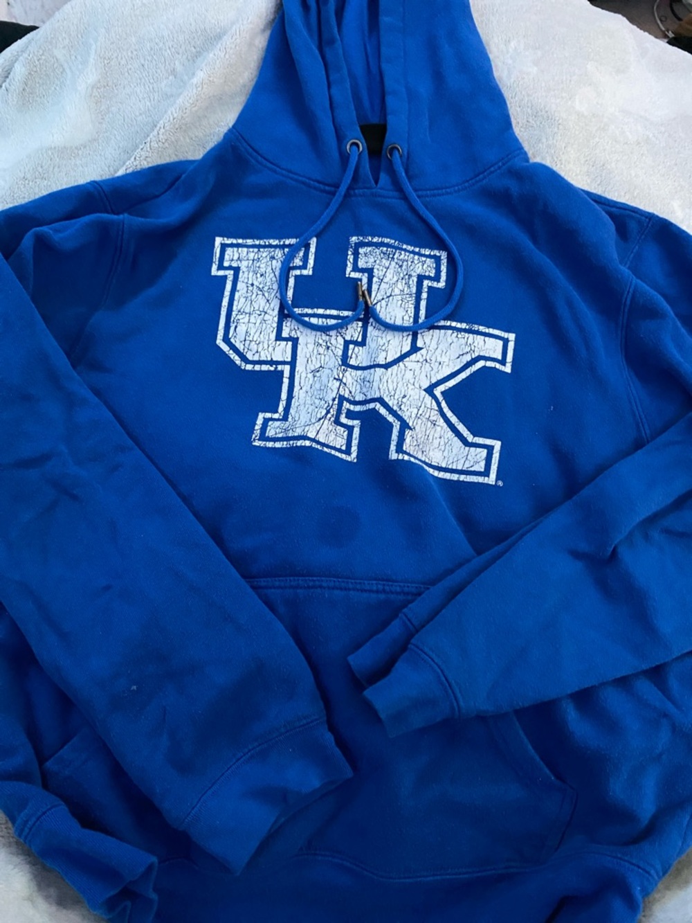 University of Kentucky Blue Hoodie with White UK Logo